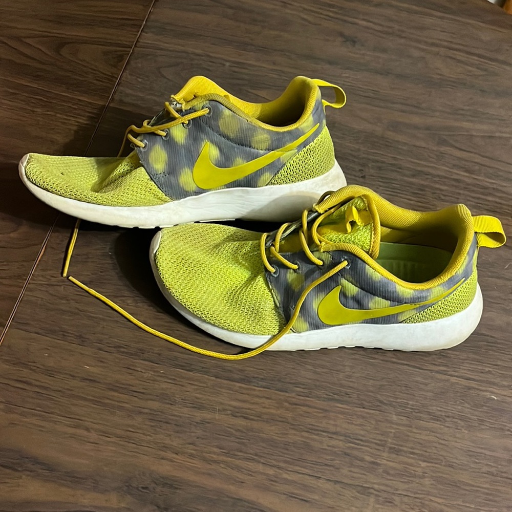 Yellow and Gray Nike Shoes